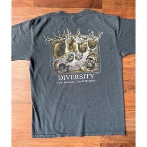 Hunting Diversity T Shirt LRG‎ I Hunt Everything Deer Turkey Ducks Y2K